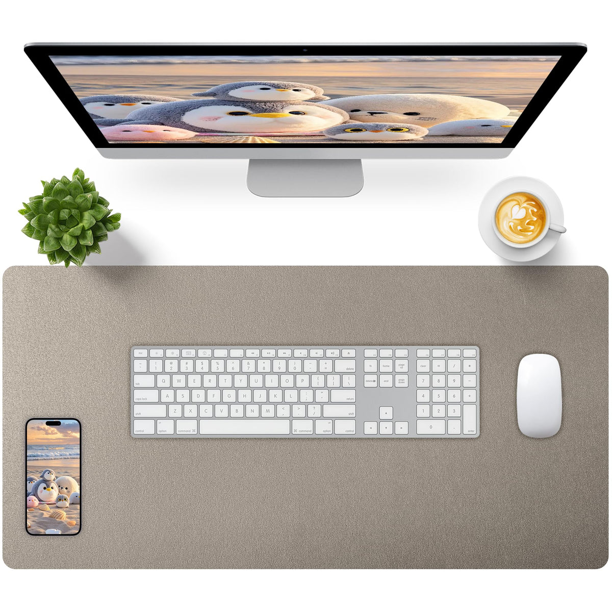 Bloss Green Desk Mat, Desk Matt for Desktop, Large Leather Desk Pad, Desk Pad Mat Waterproof, Computer Mat for Office Work/Home/Decor (31.5 x 15.7 Inches)