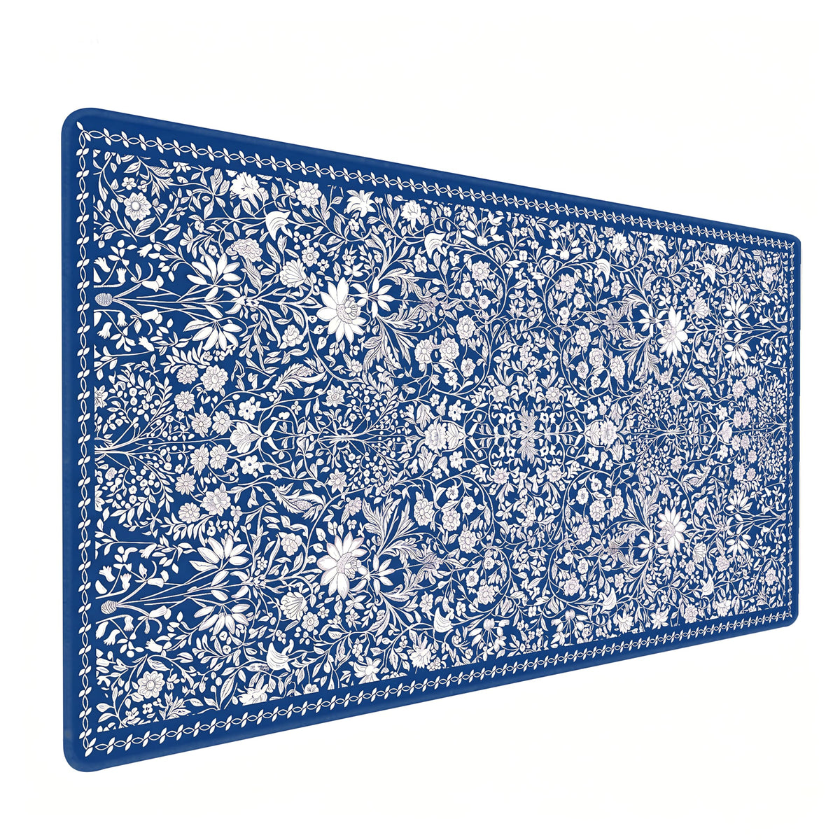 Dark Green Floral XXL Desk Mat, Extra Large Mouse Pad with Anti-Slip Base & Stitched Edges for Women, Aesthetic Desk Pad for Home Office Computer, Keyboard Mat Office Supplies Decor