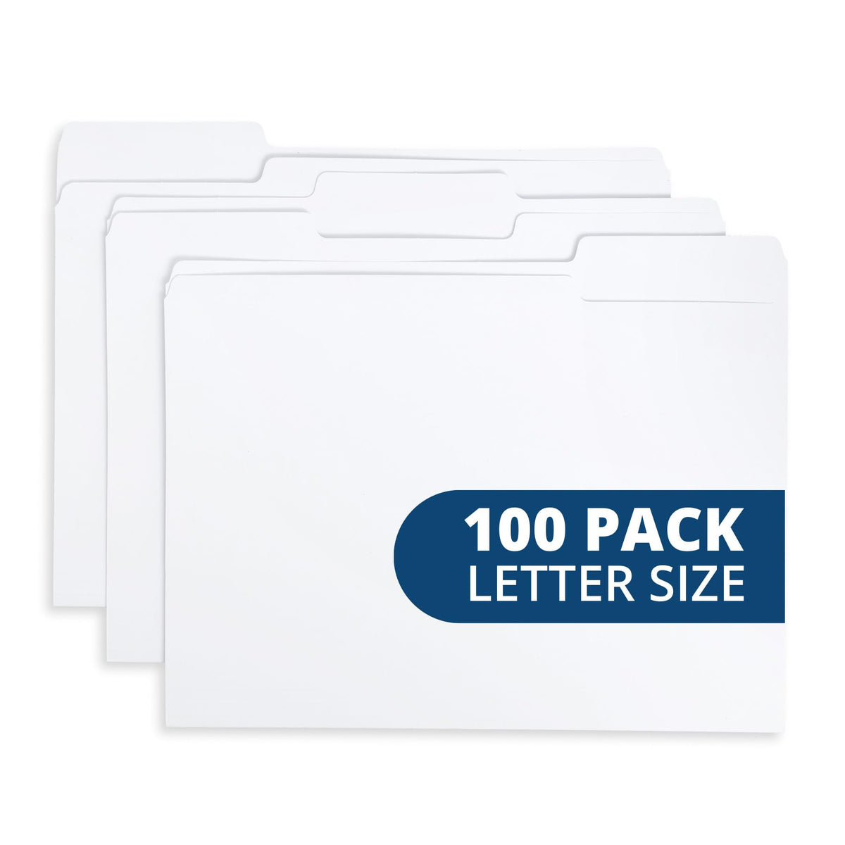 Blue Summit Supplies 100 File Folders, Letter Size, 1/3 Cut Tab, Blue