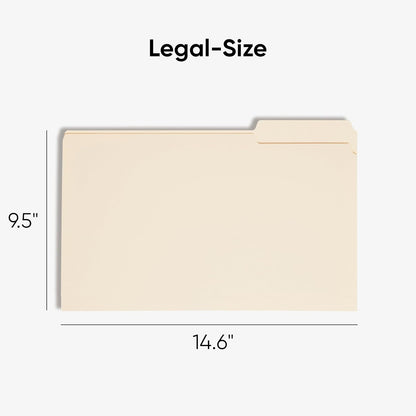 Smead File Folder, 1/3-Cut Tab, Assorted Positions, Legal Size, Manila, 100 per Box (15330)