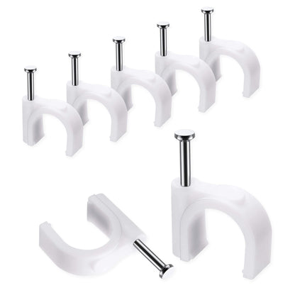Abnii Cable Nails Clips, 400 Pcs, 4mm 6mm 8mm 10mm, Wire Wall Clips, White