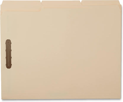 Amazon Basics Manila File Folders with Fasteners, 1/3 Cut Reinforced Tab, Letter Size, Expandable, Document Organizer, Beige, 50-Pack