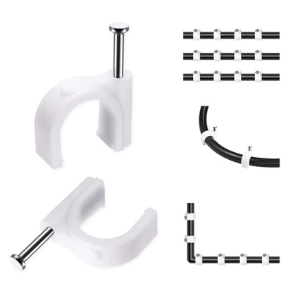 Abnii Cable Nails Clips, 400 Pcs, 4mm 6mm 8mm 10mm, Wire Wall Clips, White