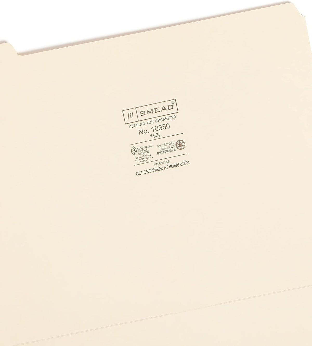 Smead File Folder, 1/5-Cut Tab, Assorted Positions, Letter Size, Manila, 100 per Box (10350)