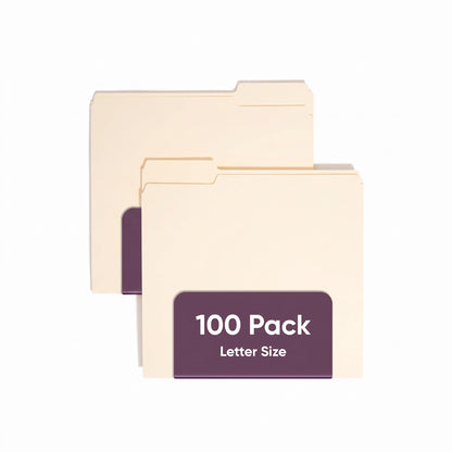 Smead File Folders Letter Sized, 1/3-Cut Tab, Assorted Positions, Letter Size Manila Folders, 100 Per Box (10330)