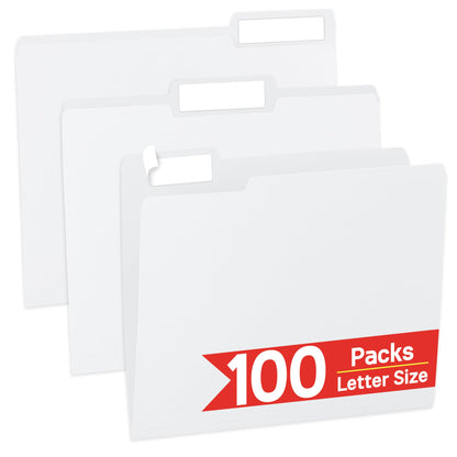 VZCPYTPM 100 Packs File Folder,1/3-Cut Tabs,Blue File Folders Letter Size