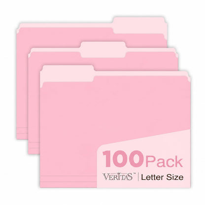 Manilla Folders 8.5 x 11 File Folders Letter Size Manila Folder with 1/3 Cut Tab 100 Pack Paper Folders for Office, School, Home, Business Filing Supplies Made in USA