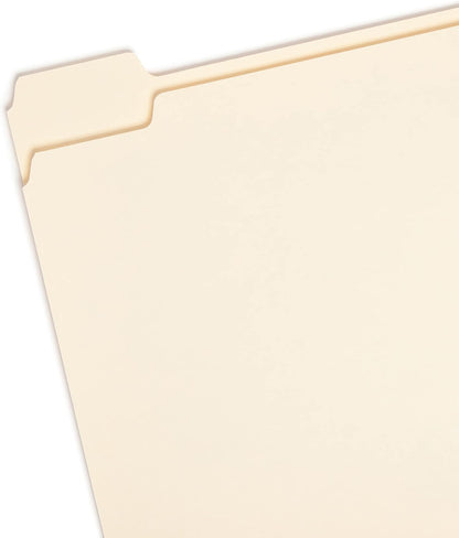 Smead File Folder, 1/5-Cut Tab, Assorted Positions, Letter Size, Manila, 100 per Box (10350)