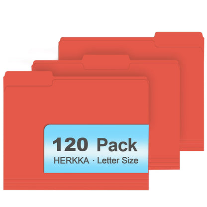 File Folder, HERKKA 120 Pack 1/3 Cut Tab File Folders, File Folders Great for Organizing and Filing, Letter Size, Light Blue