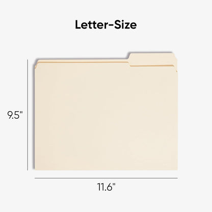 Smead File Folders Letter Size, Reinforced 1/3-Cut Tab, Assorted Positions, Letter Size, Manila Folders 8.5 x 11, 100 per Box (10334)