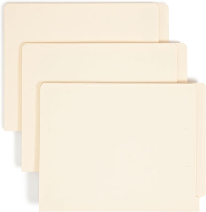 Smead Shelf-Master End Tab File Folders, 100 Count, Manila, Reinforced Straight-Cut Tabs, Letter Size