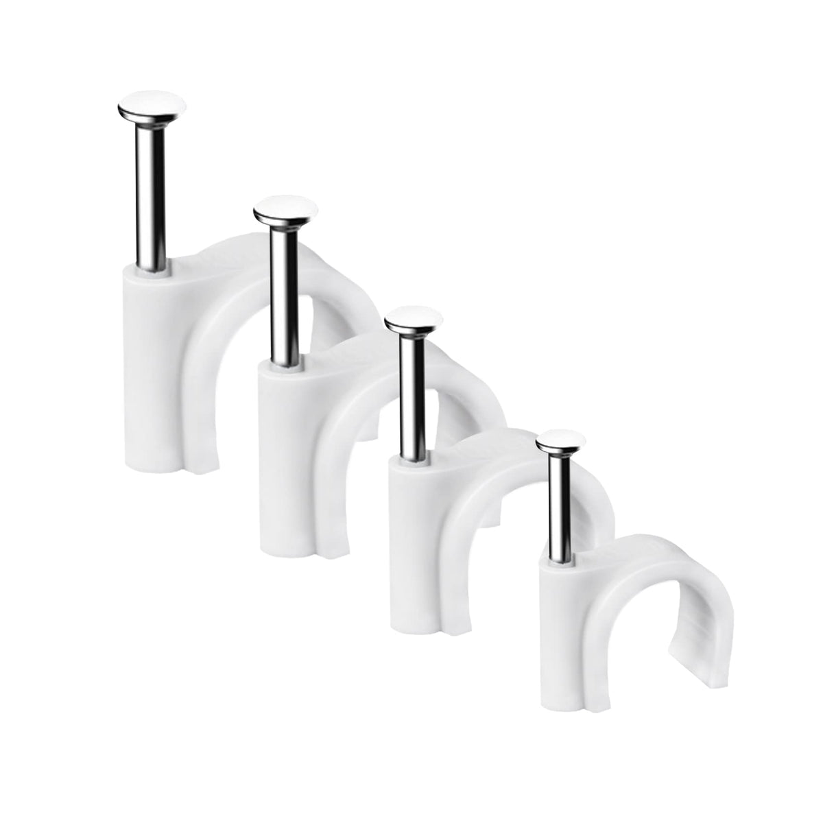 Abnii Cable Nails Clips, 400 Pcs, 4mm 6mm 8mm 10mm, Wire Wall Clips, White