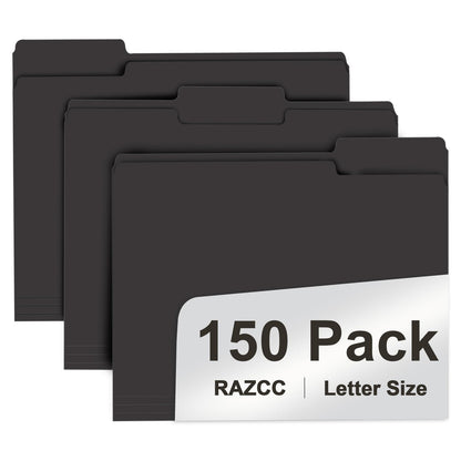 File Folder, RAZCC 150 Pack 1/3 Cut Tab File Folders Letter Size, Manila Folders, Folders with Tab, Great for Organizing and Easy File Storage