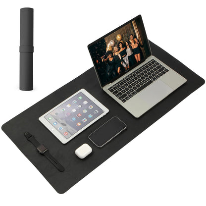 Large Office Leather Desk Mat, Large Mouse and Keyboard Pad, Laptop Pad, Desktop Protector(Black, 31.5 in. x 15.7 in.)