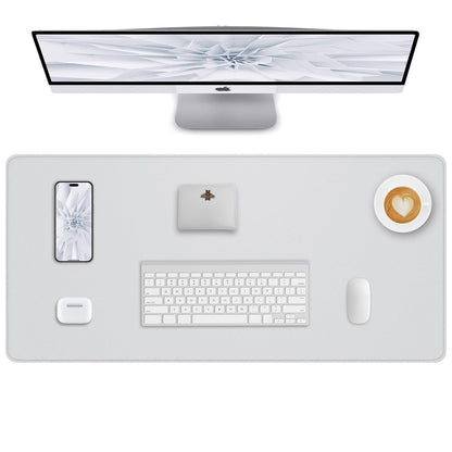 AFIING Desk Pad Protector 23.6" x 13.7" - Non-Slip Waterproof PU Leather Desk Mat for Mouse, Keyboard, Laptop, Office and Home Workspace (Beige)