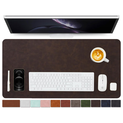 Distressed Leather Desk Mat - Non-Slip PU Desk Pad for Office and Home - Desk Organization and Accessories - Ideal for Large Mouse Pad and Desk Mats on Top of Desks(Espresso,31.5"x 15.7")