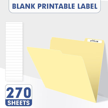 PANDRI Colored File Folders, 270 Pack 1/3 Cut Tab File Folder, 6 Colors