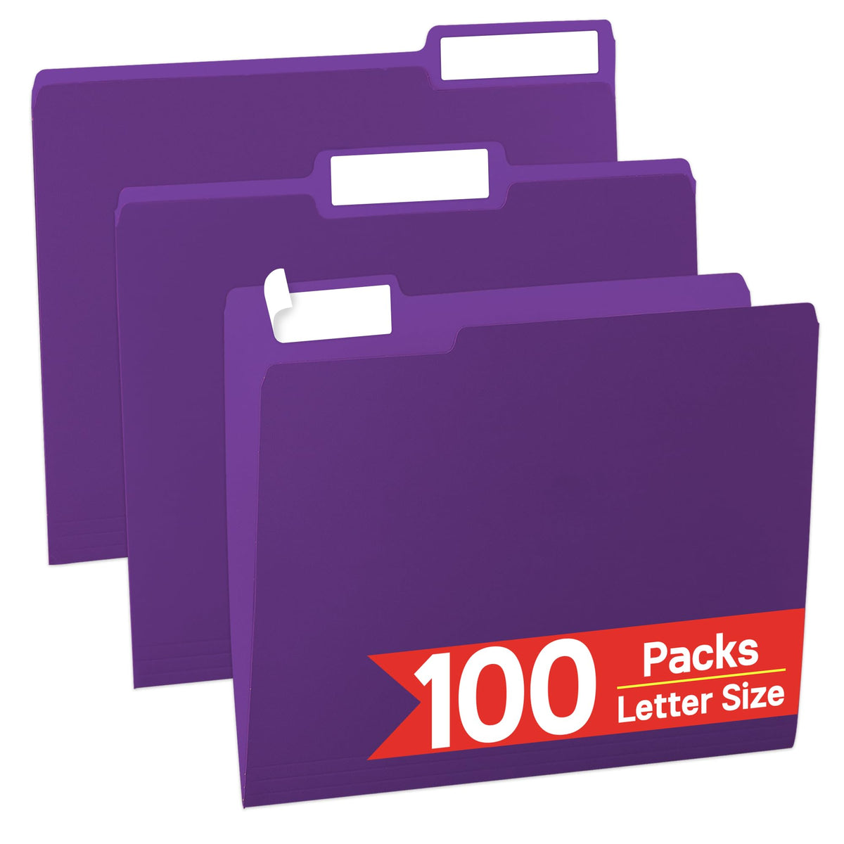 VZCPYTPM 100 Packs File Folder,1/3-Cut Tabs,Blue File Folders Letter Size