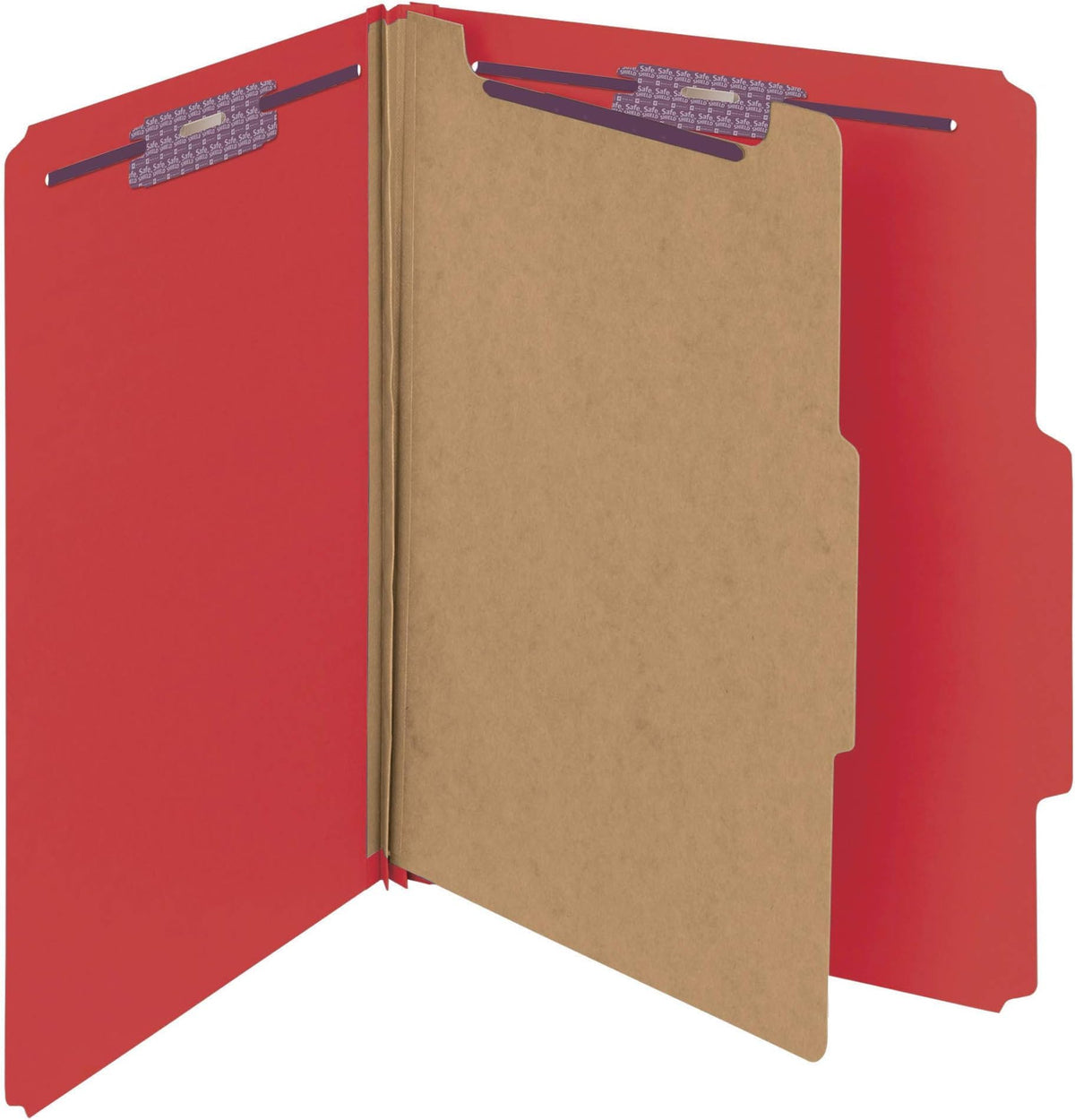 Smead Pressboard Classification File Folder with SafeSHIELD Fasteners, 1 Divider, 2" Expansion, Letter Size, Blue, 10 per Box (13730) (Pack of 1)