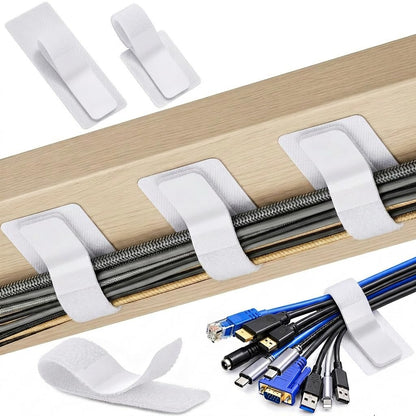 Cable Management Under Desk, 20 Pair Cord Organizer Straps