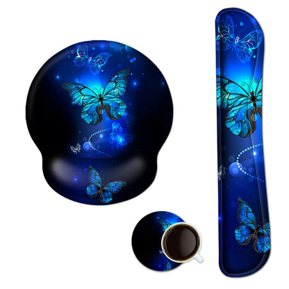 Gaming Mouse Pad Large Desk Mat, Cute Purple Marble Rose Desk Pad Protector