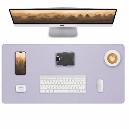 AFIING Desk Pad Protector 23.6" x 13.7" - Non-Slip Waterproof PU Leather Desk Mat for Mouse, Keyboard, Laptop, Office and Home Workspace (Beige)