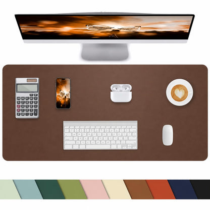 Leather Desk Pad Protector, Office Desk Mat, Large Mouse Pad, Non-Slip PU Leather Desk Blotter, Laptop Desk Pad Desk Accessories for Office and Home (Black, 40" x 17")