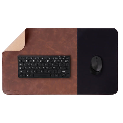 HAUTOCO Cork Desk Mat 31.5"x15.7", Distressed PU Leather & Cloth Desk Pad