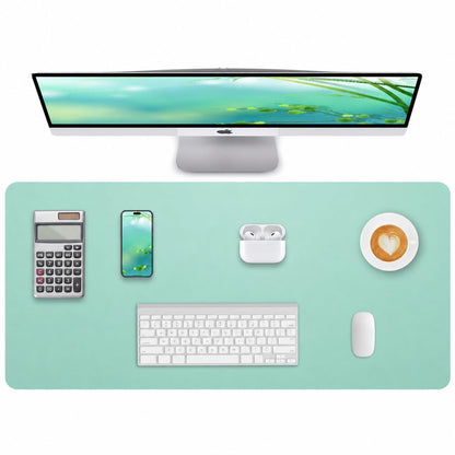 Leather Desk Pad Protector, Office Desk Mat, Large Mouse Pad, Non-Slip PU Leather Desk Blotter, Laptop Desk Pad Desk Accessories for Office and Home (Black, 40" x 17")