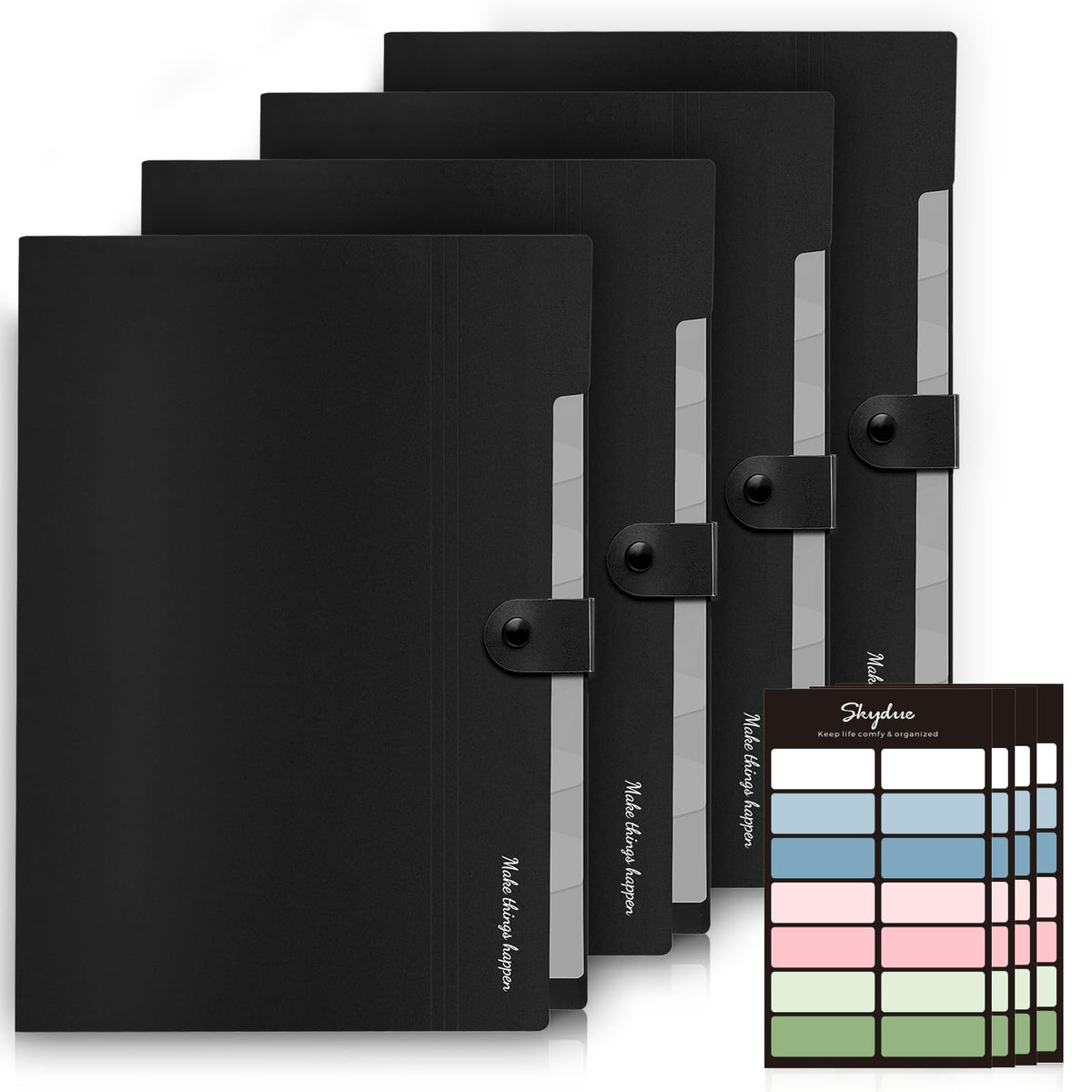 SKYDUE Expanding File Organizer with 8 Pockets, Accordion File Folders with Labels, Portable Document Paper Bill Receipt Organizer, Home College School Office Supplies, Letter Size,Milk Tea Brow