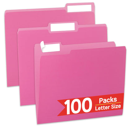 VZCPYTPM 100 Packs File Folder,1/3-Cut Tabs,Blue File Folders Letter Size