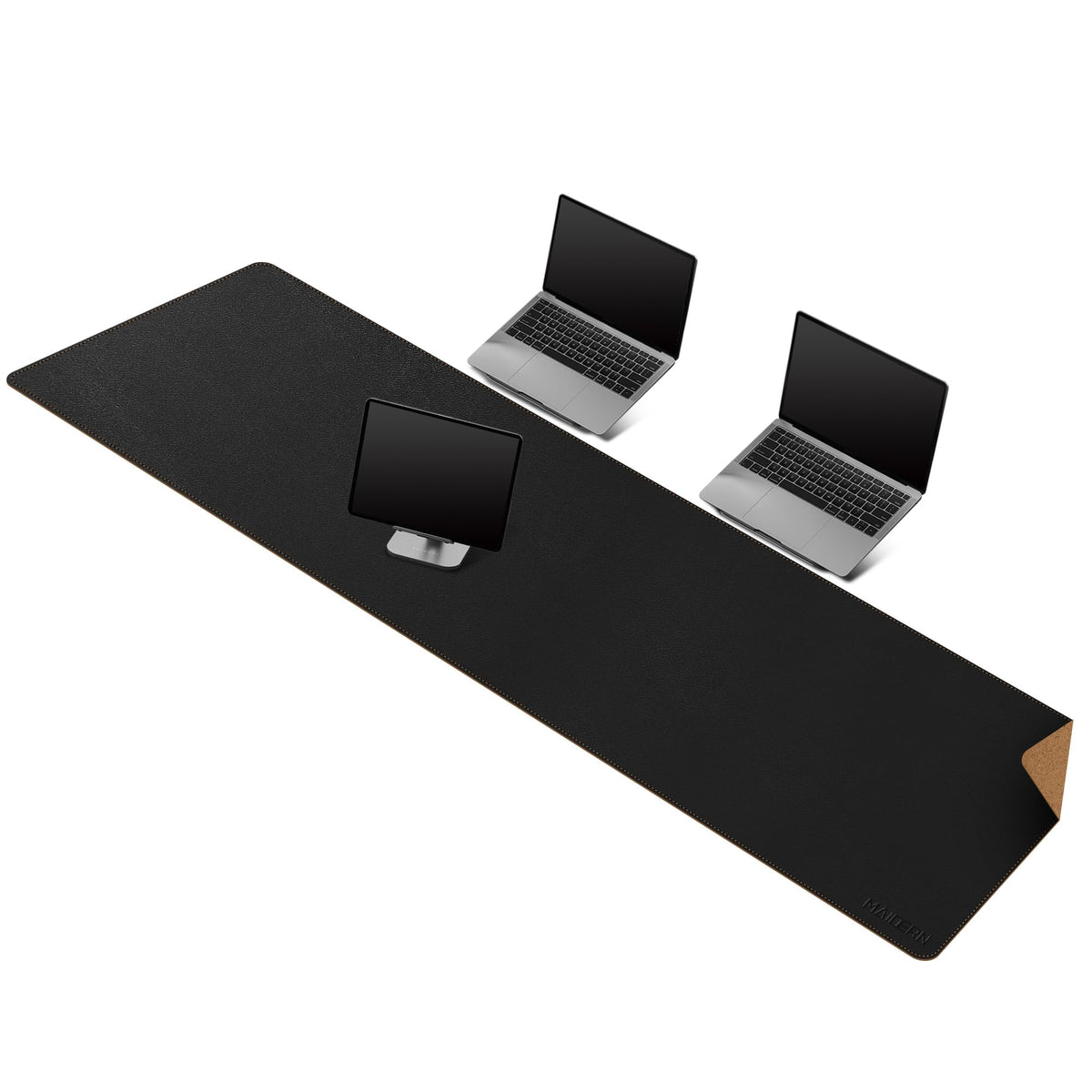 MAIDERN 43.3”x 19.6” Cork & Leather Desk Mat, Large Desk Pad (Cream)