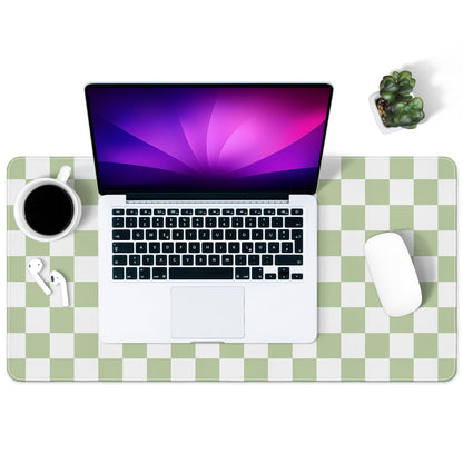Green Striped Desk Mat Large Mouse Pad Cute Desk Pad Keyboard Computer Mat
