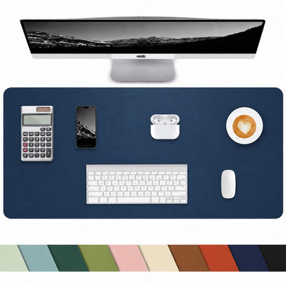 Leather Desk Pad Protector, Office Desk Mat, Large Mouse Pad, Non-Slip PU Leather Desk Blotter, Laptop Desk Pad Desk Accessories for Office and Home (Black, 40" x 17")