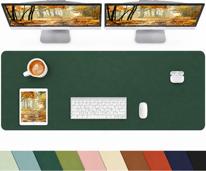 Leather Desk Pad Protector, Office Desk Mat, Large Mouse Pad, Non-Slip PU Leather Desk Blotter, Laptop Desk Pad Desk Accessories for Office and Home (Black, 40" x 17")