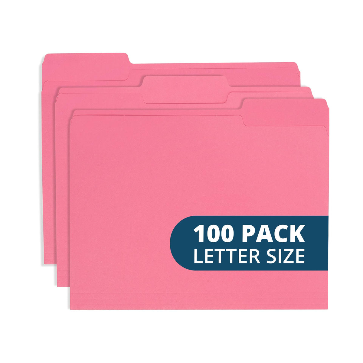 Blue Summit Supplies 100 File Folders, Letter Size, 1/3 Cut Tab, Blue