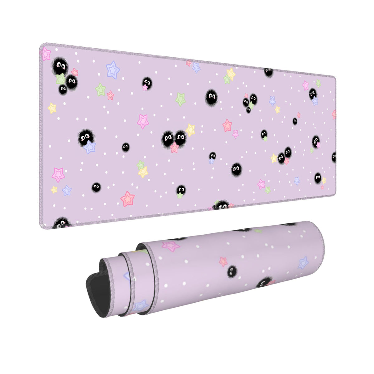 Cute Purple Mouse Pad,Large Kawaii Gaming Desk Mat 31.5 x 12 in