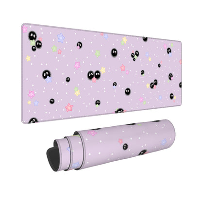 Cute Purple Mouse Pad,Large Kawaii Gaming Desk Mat 31.5 x 12 in