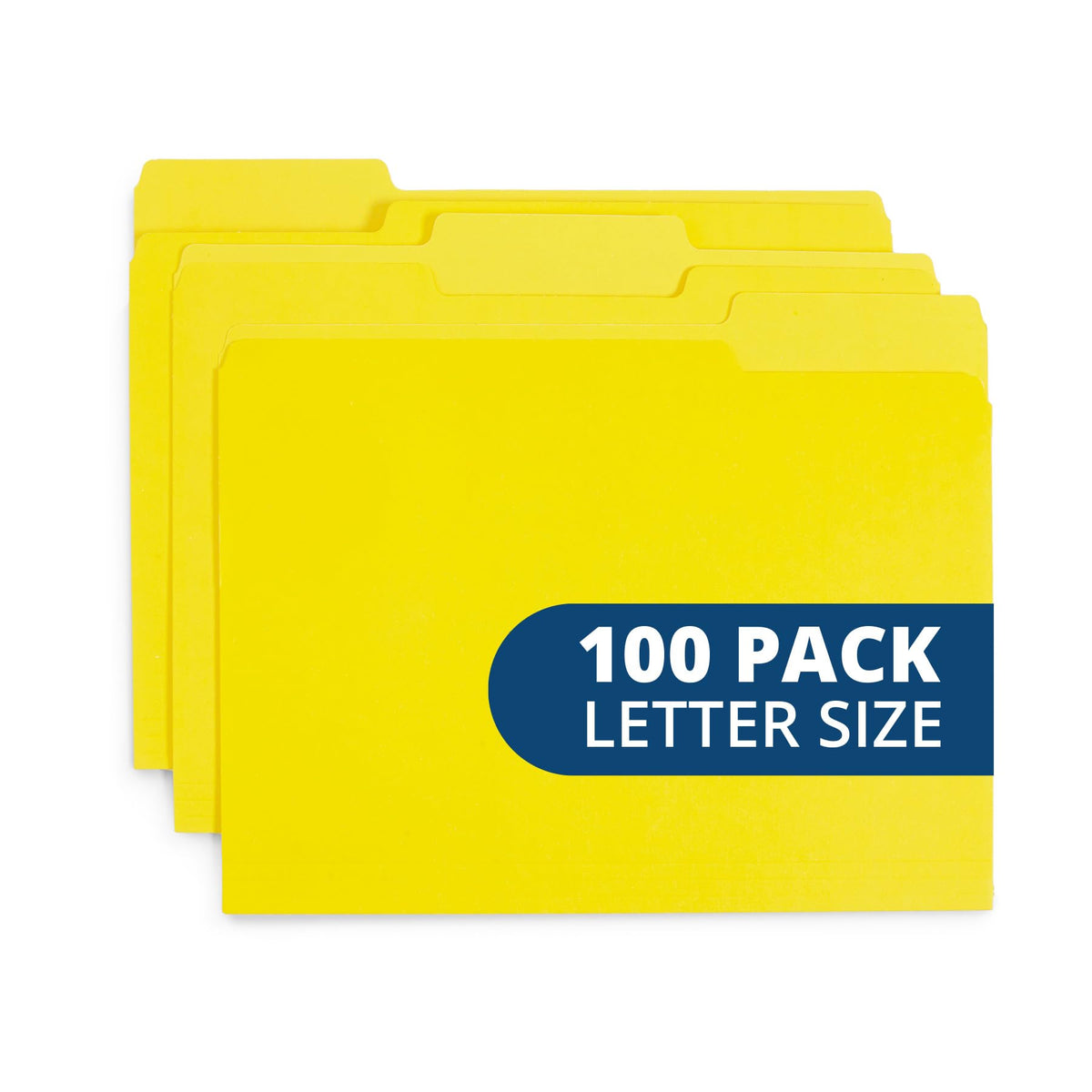 Blue Summit Supplies 100 File Folders, Letter Size, 1/3 Cut Tab, Blue