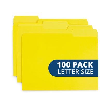 Blue Summit Supplies 100 File Folders, Letter Size, 1/3 Cut Tab, Blue