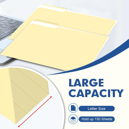 PANDRI Colored File Folders, 220 Pack 1/3 Cut Tab File Folder, Manila