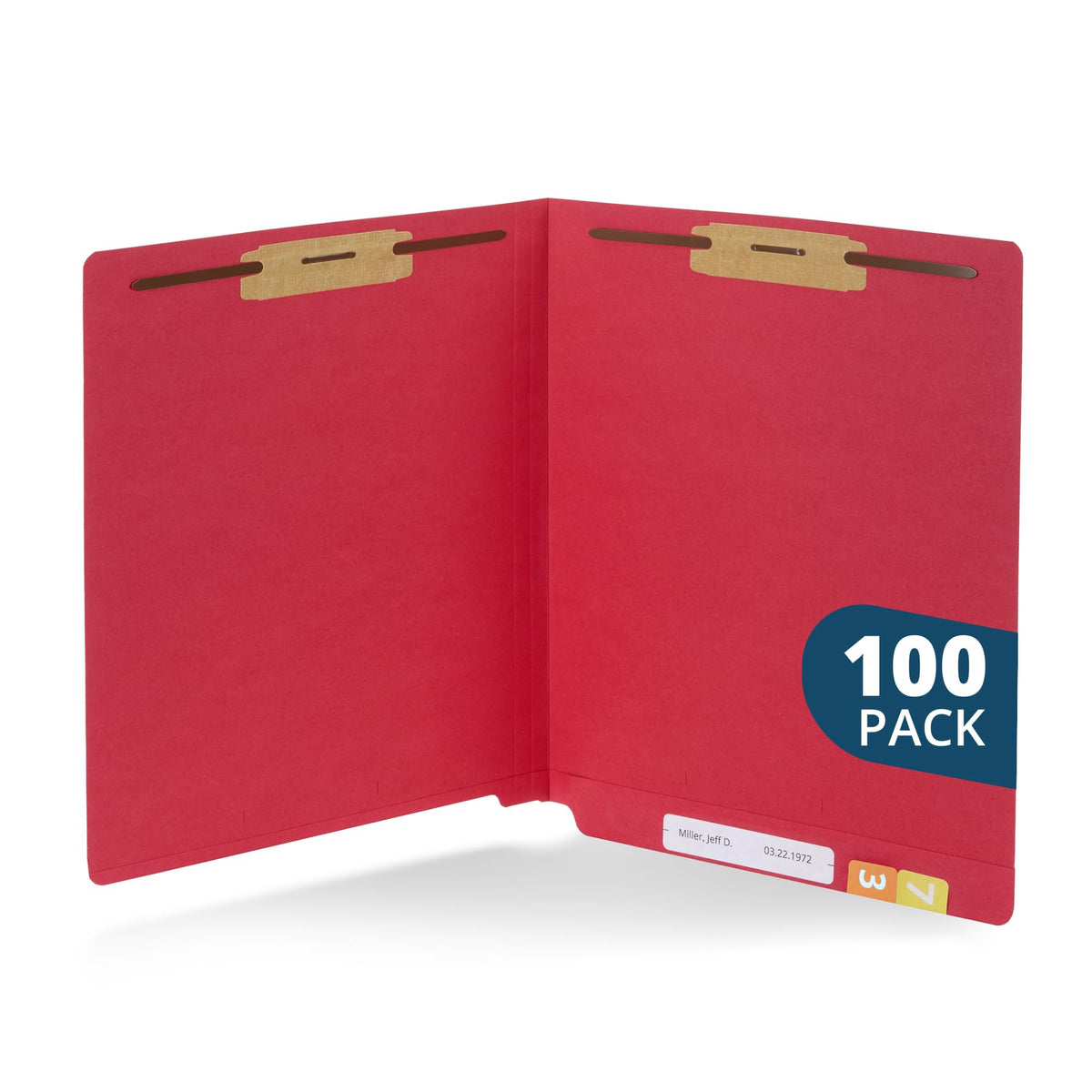 Blue Summit Supplies 100 End Tab Fastener File Folders, Manila