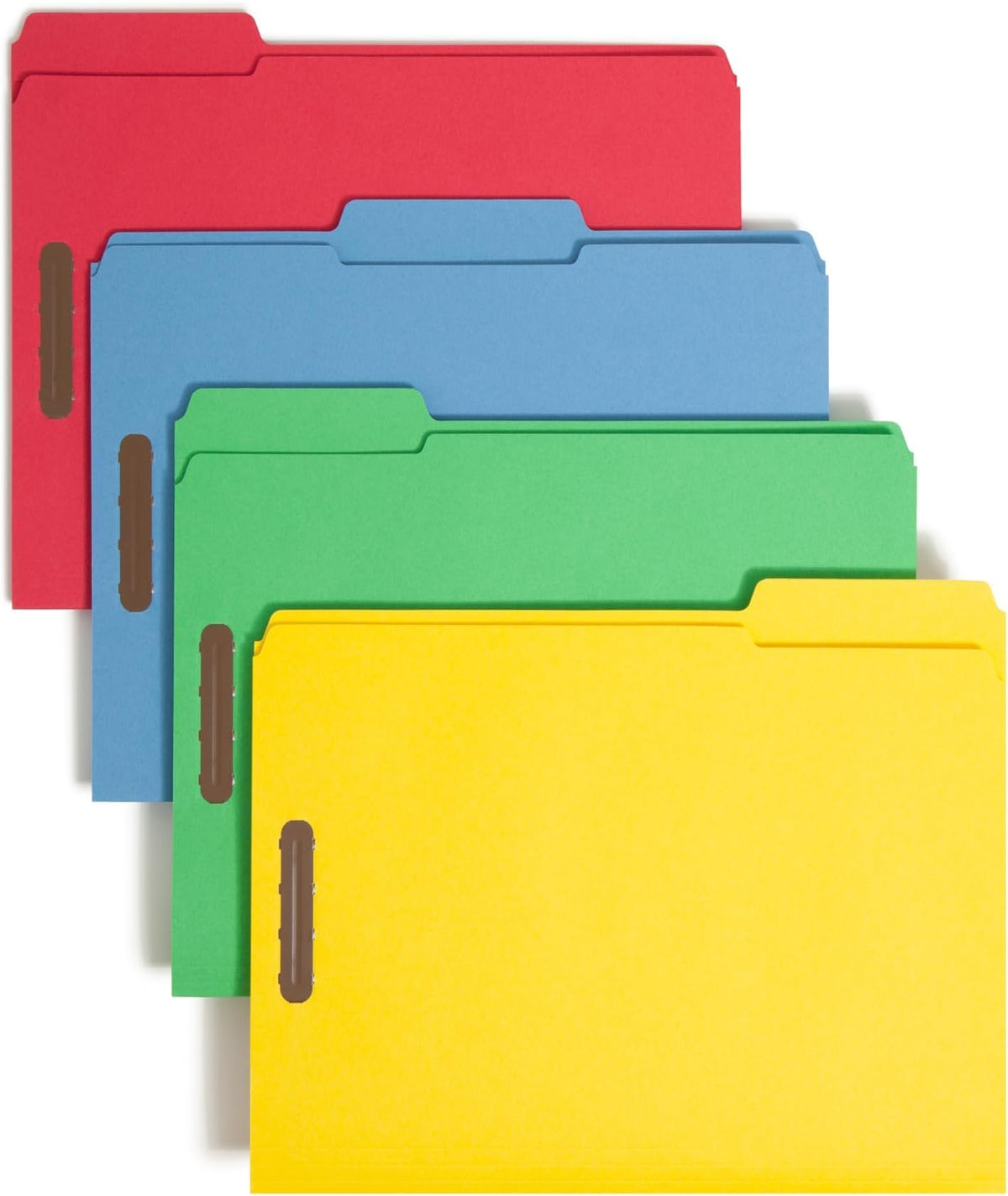 Smead Blue Fastener File Folders with Prongs, 3 Tab Letter Size