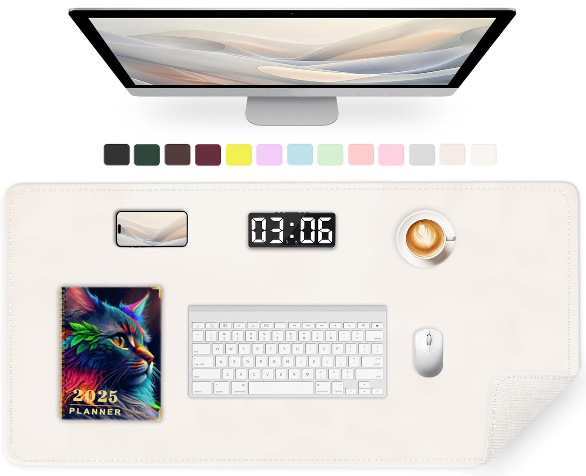 Large Desk Pad, 47.2" x 17" PU Leather Desk Mat for Desktop, Non-Slip Office Desk Mat for Desk, Desk Blotter Pad, Waterproof Computer Pad for Desk, Keyboard Mats for Home & Office (Burgundy)