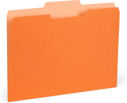 Blue Summit Supplies 100 File Folders, Letter Size, Two-Tone Orange
