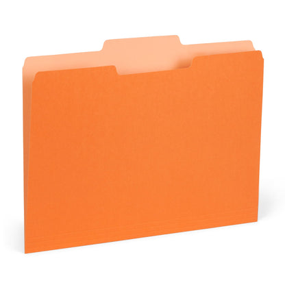 Blue Summit Supplies 100 File Folders, Letter Size, Two-Tone Orange