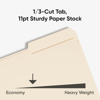 Smead File Folder, 1/3-Cut Tab, Assorted Positions, Legal Size, Manila, 100 per Box (15330)