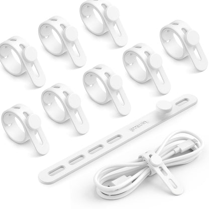 Lamicall 20 Pack Silicone Cable Ties, Reusable Cord Organizer Straps
