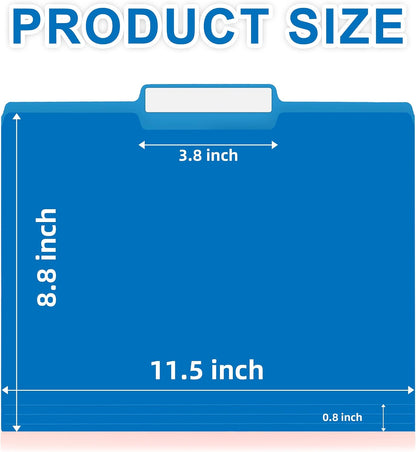 VZCPYTPM 100 Packs File Folder,1/3-Cut Tabs,Blue File Folders Letter Size