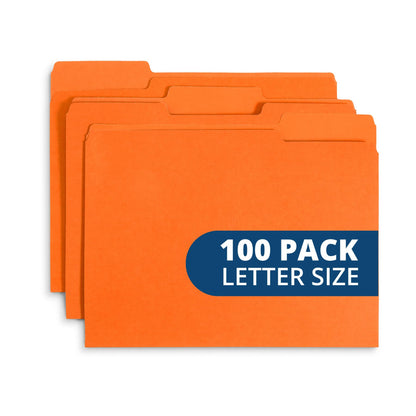 Blue Summit Supplies 100 File Folders, Letter Size, 1/3 Cut Tab, Blue